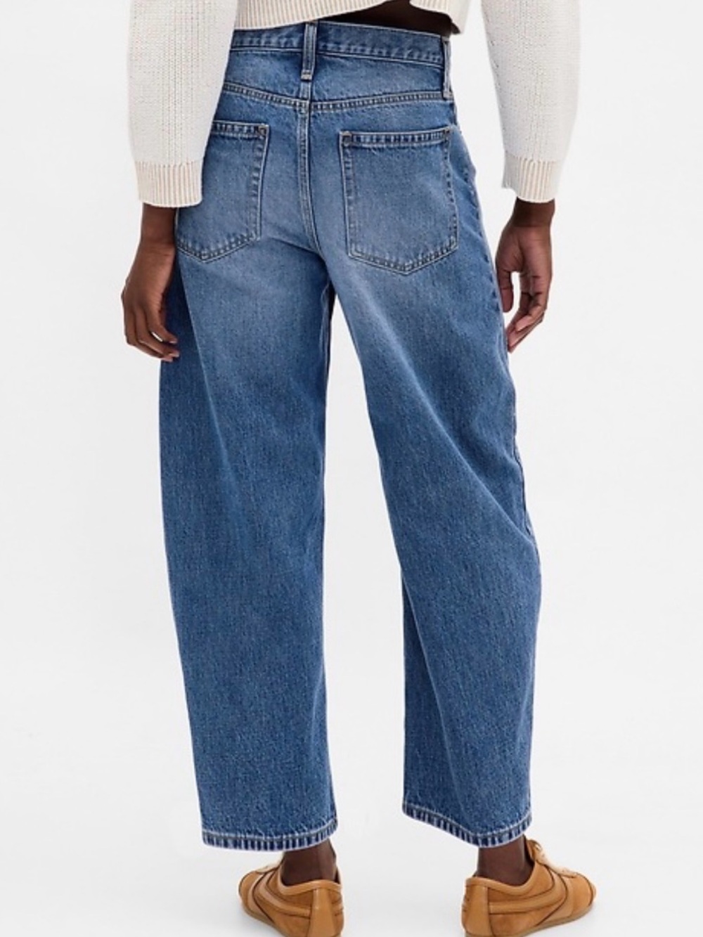 Gap Barrel Legged Cropped Jean, Faded Indigo, Size 10